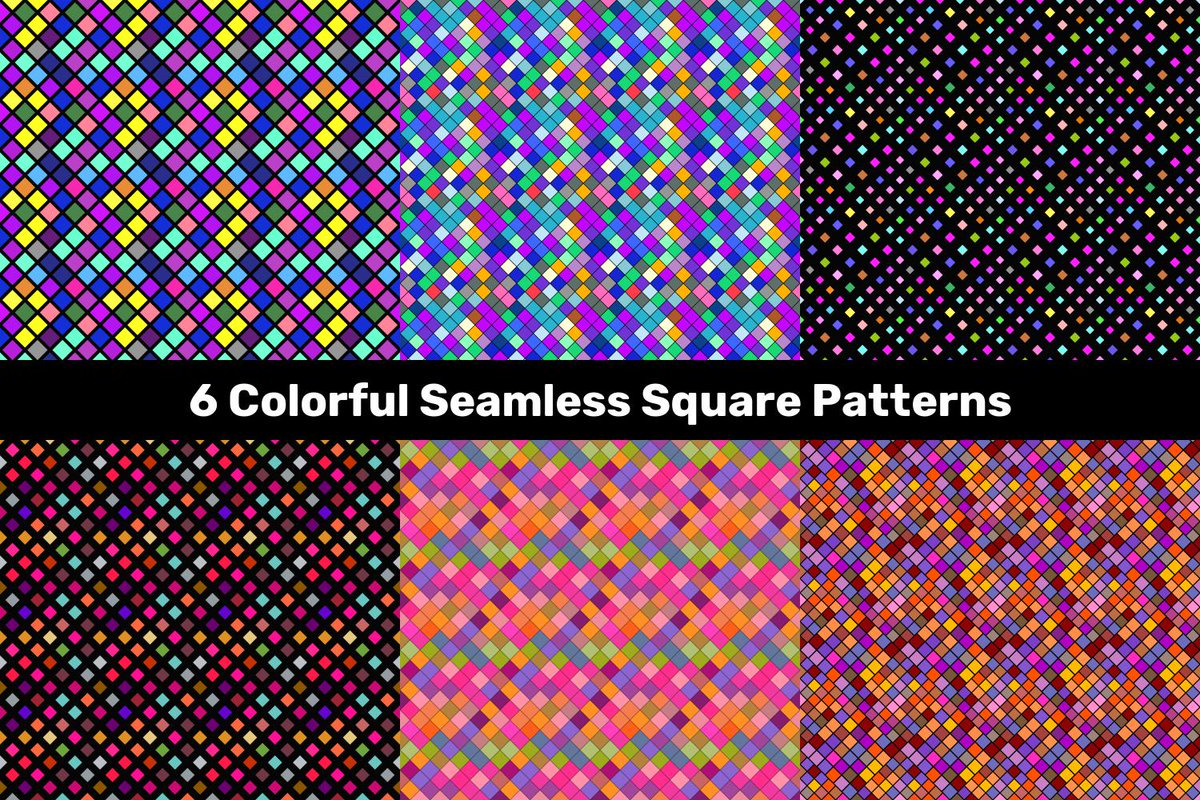 DavidZydd's tweet photo. 6 Colorful Seamless Square Patterns https://t.co/qrAduCrAEZ #decor #sale #AbstractBackgrounds #colorful #repeating #PremiumBackground #background #CheapPattern #abstractseamlesspattern #shape #CheapVectorBackground https://t.co/9U6ySJmogK