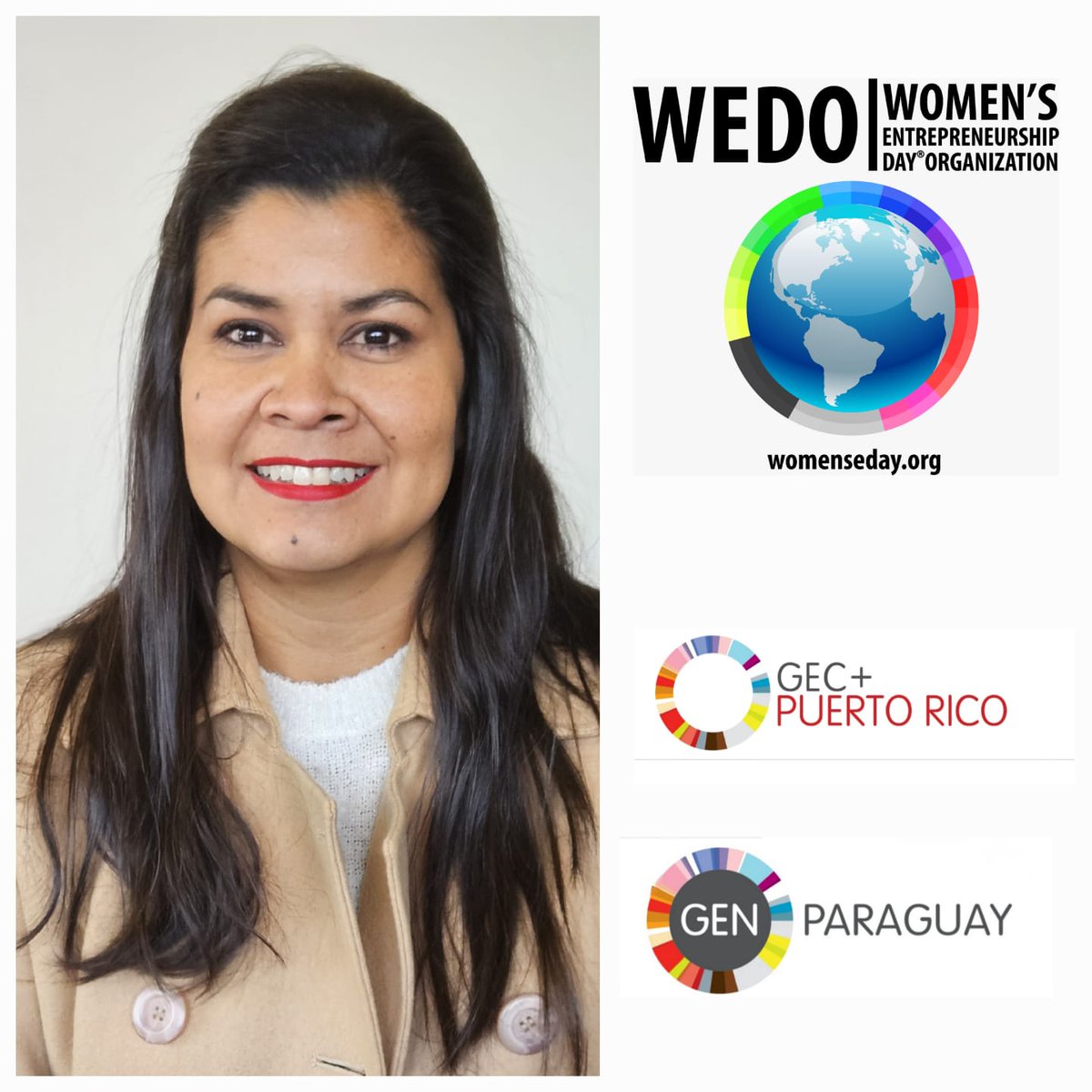 GENParaguay's tweet photo. 🎉 ¡Felicidades a Jenny Sanabria, como embajadora de #WEDO en Paraguay, por ser invitada al GEC+ Puerto Rico por GEN Paraguay!
Su experiencia enriquecerá el evento y fortalecerá el emprendimiento femenino. #OrgulloParaguayo #GEC+2024 #GEC+PuertoRico https://t.co/61gmdAvvvm