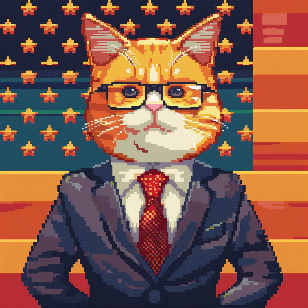 President #LayoffCat here, ready to make the fur fly in the race for office! 🐱🎩🏁