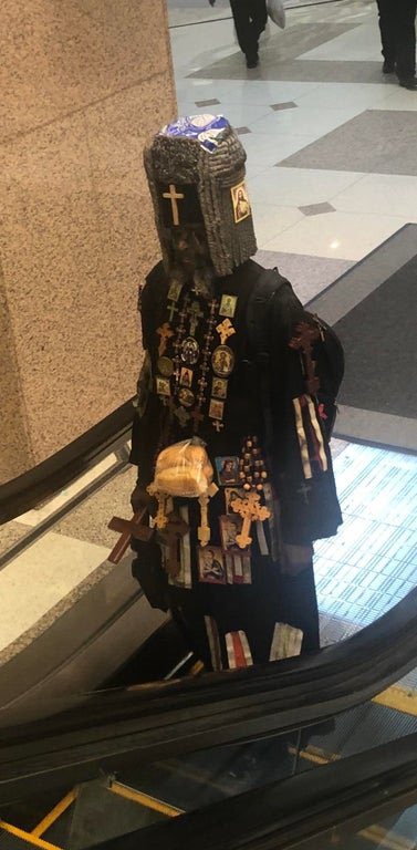 archisoteric's tweet photo. Me, on Sunday morning, when my low-church Prot family is in town for a visit. https://t.co/knUekRkftv