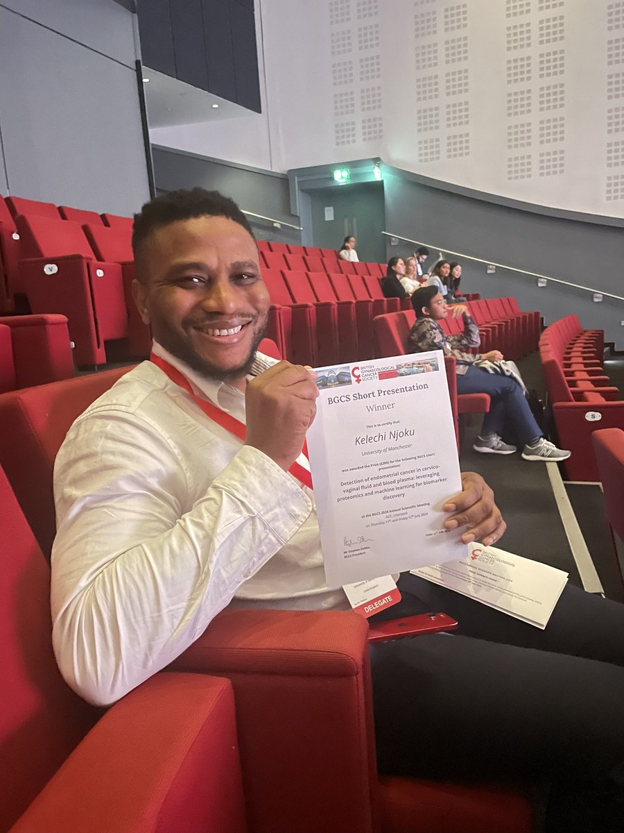neil ryan (@neilajryan) on Twitter photo I’m in awe of <a href="/DrKC_Njoku/">KC Njoku</a> - his research (supervised by <a href="/ProfEmmaCrosbie/">Emma Crosbie</a>) to identify a point of care test for endometrial cancer is of the up most importance and he is the person to do it. As always KC spent a good hour saying how he’d screwed up his presentation. Obv’ he won. I’m in awe of <a href="/DrKC_Njoku/">KC Njoku</a> - his research (supervised by <a href="/ProfEmmaCrosbie/">Emma Crosbie</a>) to identify a point of care test for endometrial cancer is of the up most importance and he is the person to do it. As always KC spent a good hour saying how he’d screwed up his presentation. Obv’ he won.