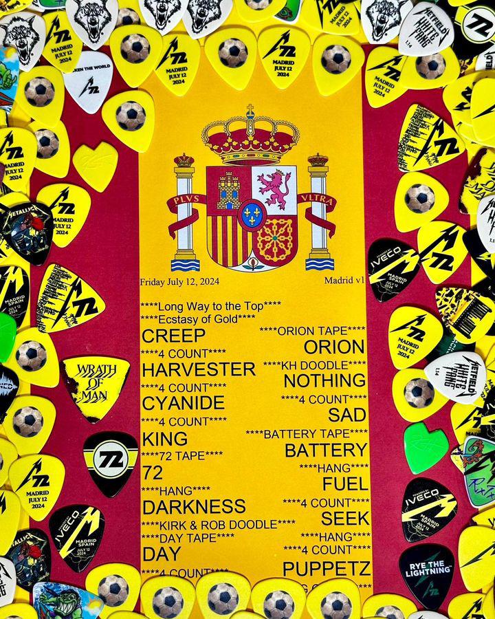 mimmowhiplash's tweet image. A very hot Night 1 of our #NoRepeatWeekend in Madrid has finished! We’ll be back on Sunday with a completely different setlist.

#Metallica #M72 #M72Madrid #MetOnTour #DunlopPicks #IVECOxMetallica
