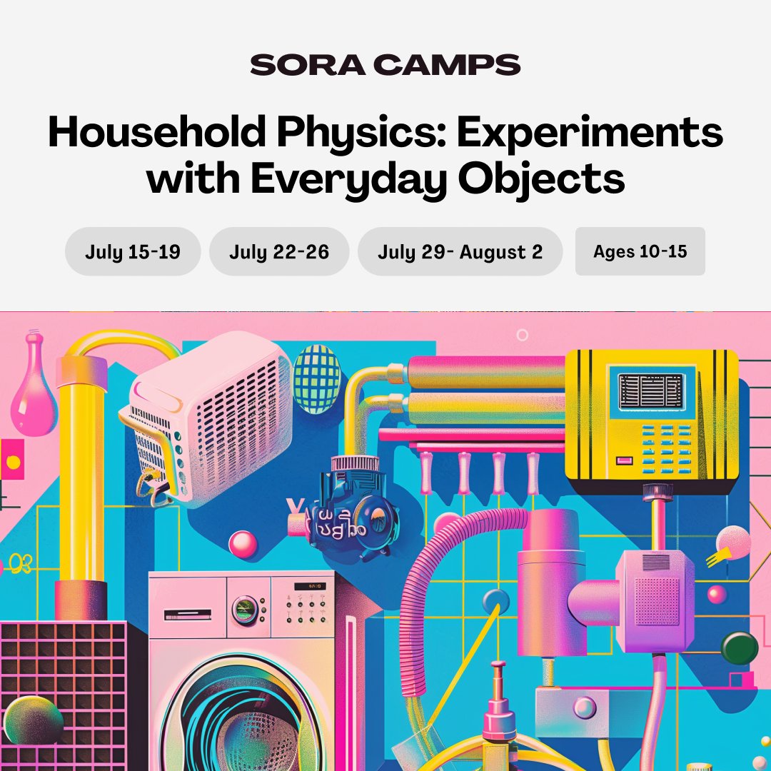 🌟 Make physics come to life!

In our 5-day online camp for ages 10-15, students will conduct fun, hands-on experiments with everyday items and discover the wonders of physics right from their homes.

➡️ Register now: soraschools.com/camps

#physics #onlinecamp #summercamp
