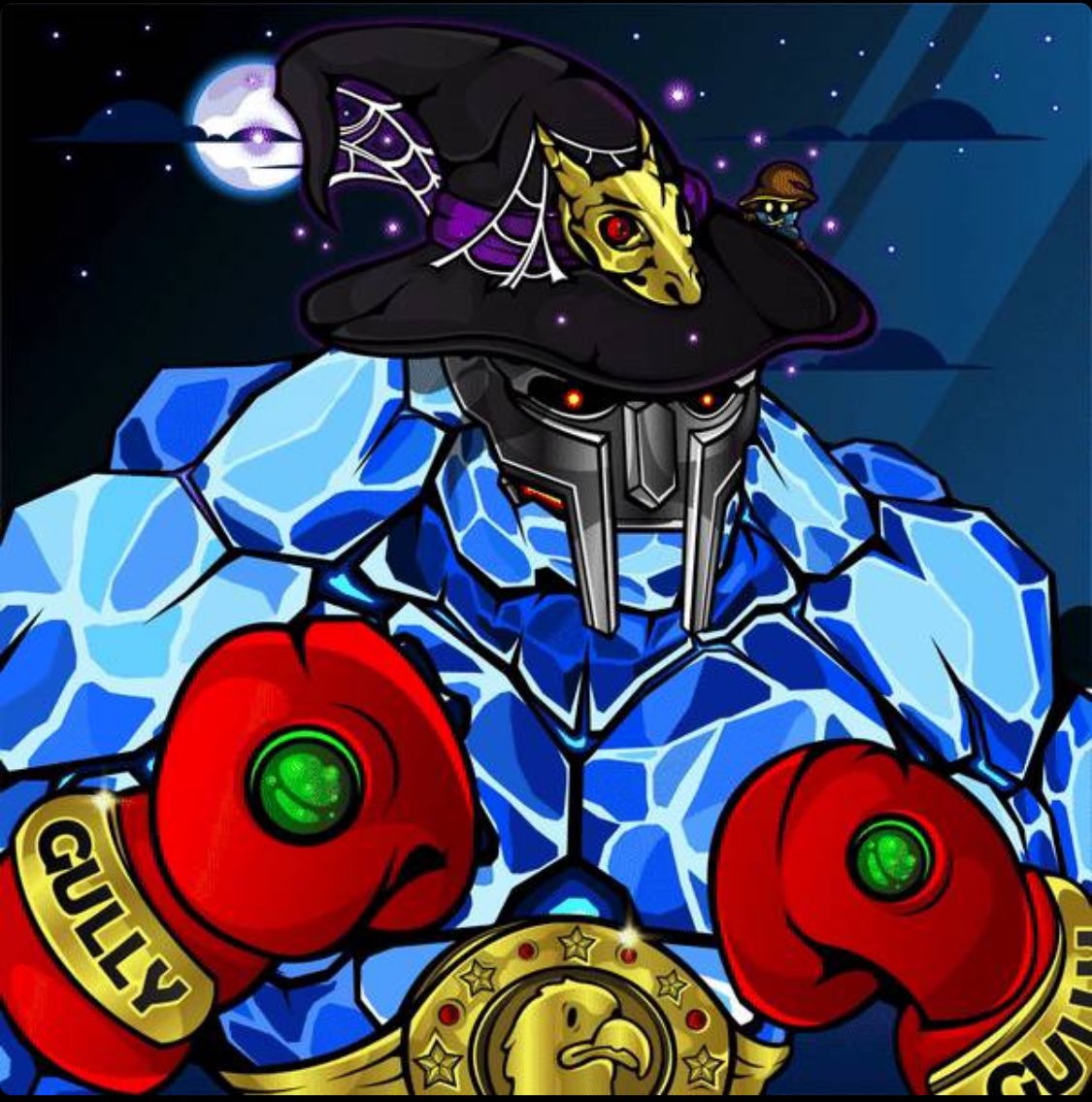 Pableo2022's tweet photo. Just added this wizard hat to my #Bromo #Gully #champ to go along with the #Doom mask! This Bromo has such a great look with the feel of #WizardsofAlgorand and #Gully nfts to finish off the #algolem.
@AlgolemNFTs @gullyalgo @Trueman_7 https://t.co/Ni3tf7SFly