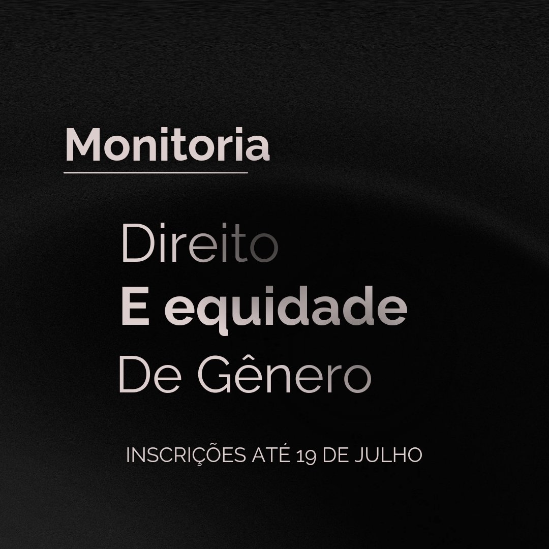 de_usp's tweet photo. O debate sobre a equidade de gênero, tema fundamental para a Faculdade de Direito da USP, terá mais uma etapa da disciplina “Direito e Equidade de Gênero”. Em sua quinta edição, o curso recebe inscrições até 19 de julho. https://t.co/XDZfW4BuxF
