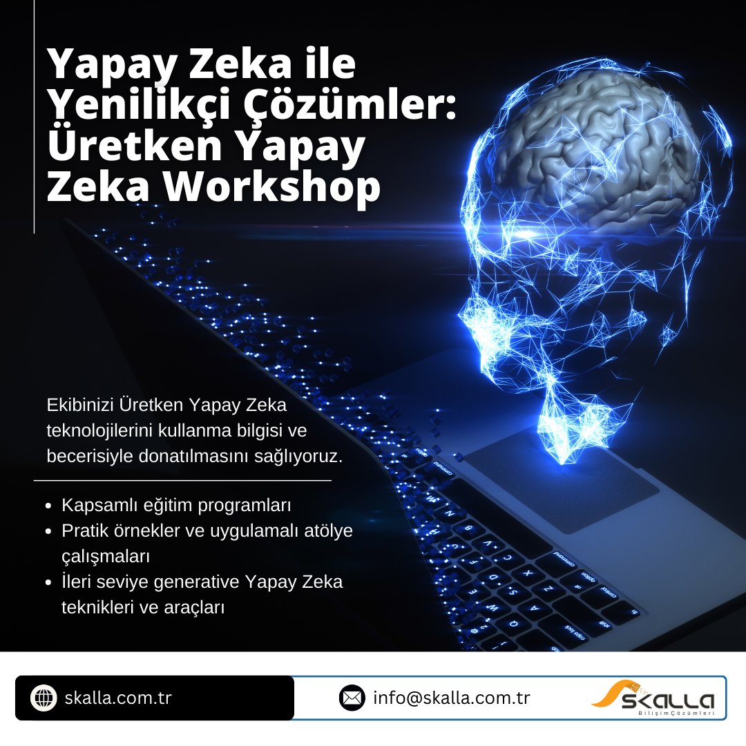 SkallaBilisim's tweet image. 🔷Yapay Zeka ile Yenilikçi Çözümler: Üretken Yapay Zeka Workshop 

Ekibinizi üretken yapay zeka teknolojilerini etkili bir şekilde kullanma bilgisi ve becerisiyle donatın. 

Daha fazla bilgi için: skalla.com.tr/urunler/yapay-…

#SAP #SAPAI #SAPworkshop #SAPeğitimleri