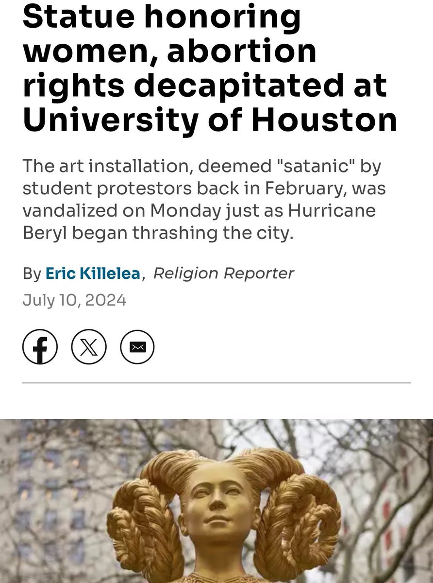 Satanic statue destroyed.