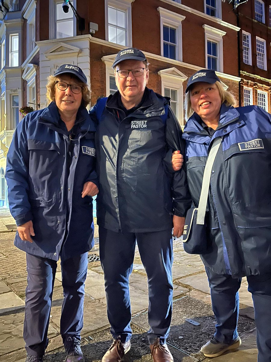 NorthamptonSP's tweet photo. Saturday night &amp; we have a team out ready to help, care &amp; listen. In our backpacks we carry useful things like water, sick bags, hair bobbles, flip flops. Say hello to our volunteers. 

The Guardians will be outside All Saints with the SNO van 

#Streetpastors #Northampton https://t.co/rKCSSlPNCq