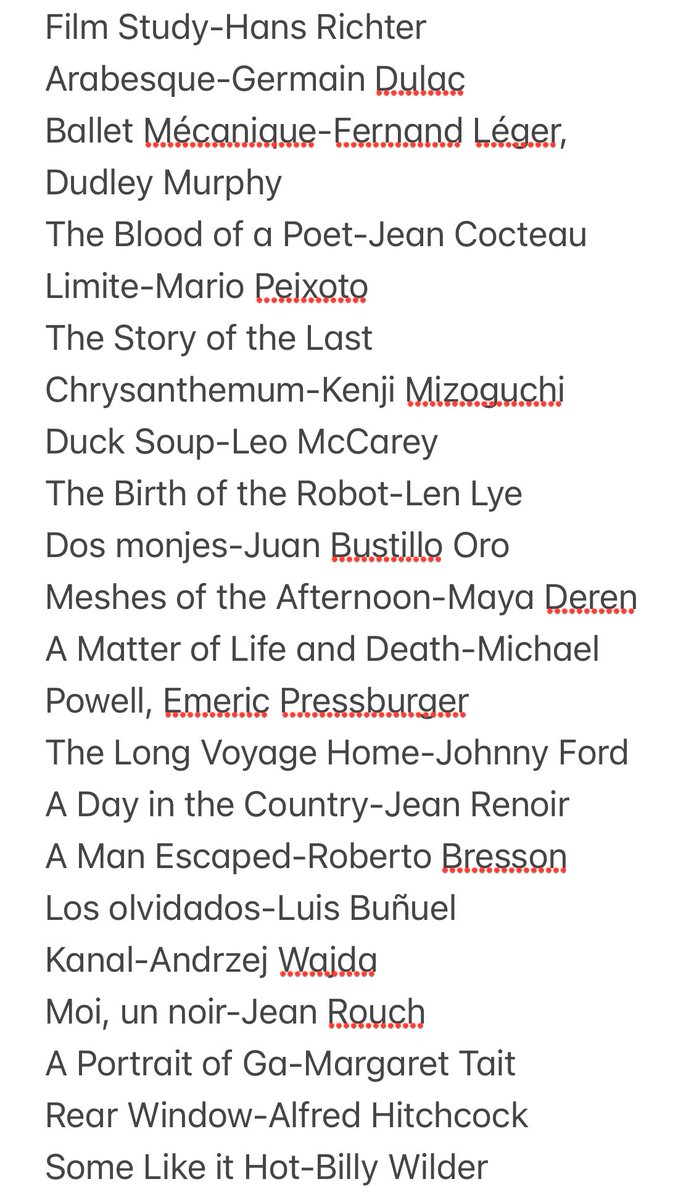diazdelavega1's tweet photo. Ayer me hizo feliz ver a mucha gente en la charla que tuvimos @Pez_out y yo sobre cine subversivo. Al final nos pidieron una lista introductoria de películas y aquí está lo que se me ocurrió de los años 20 a los 60, invadiendo apenas los 70 por el solo hecho de que ya no doy https://t.co/uqsDxtCi5C