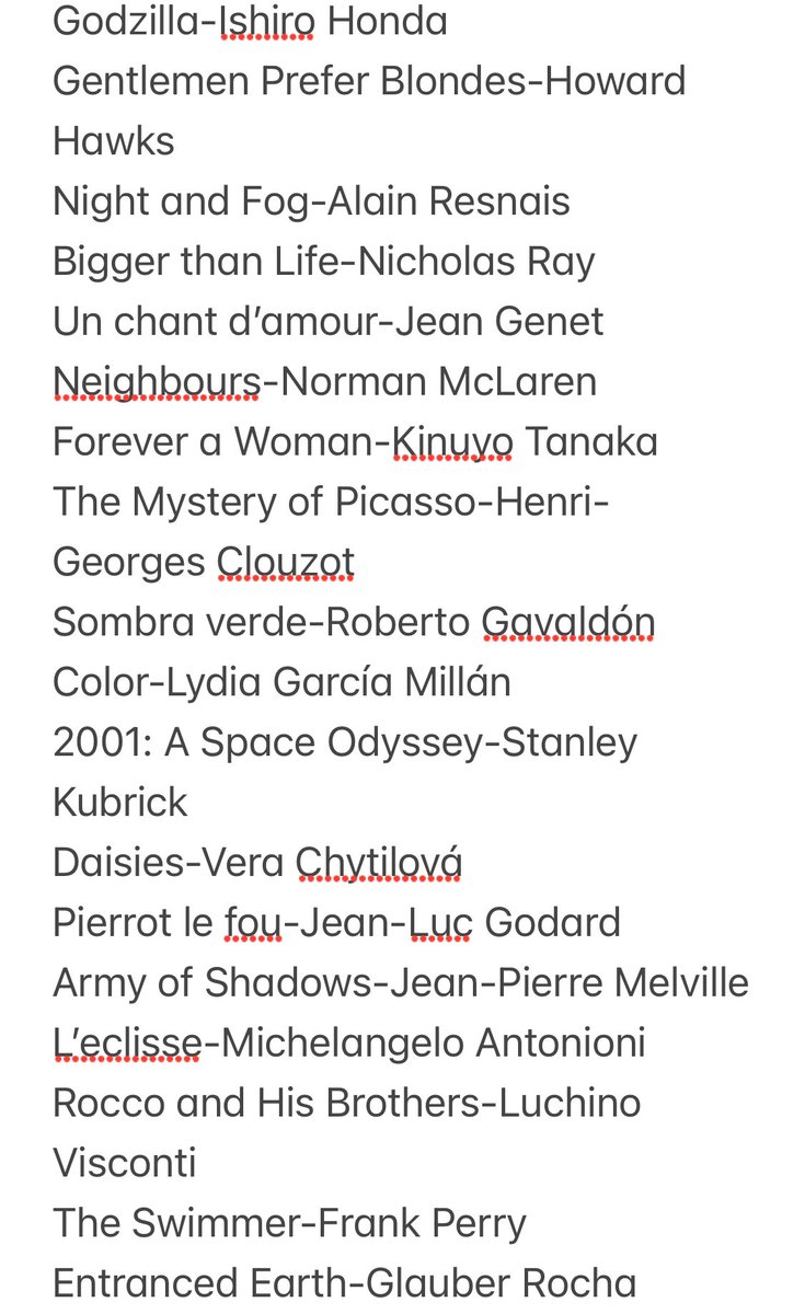 diazdelavega1's tweet photo. Ayer me hizo feliz ver a mucha gente en la charla que tuvimos @Pez_out y yo sobre cine subversivo. Al final nos pidieron una lista introductoria de películas y aquí está lo que se me ocurrió de los años 20 a los 60, invadiendo apenas los 70 por el solo hecho de que ya no doy https://t.co/uqsDxtCi5C