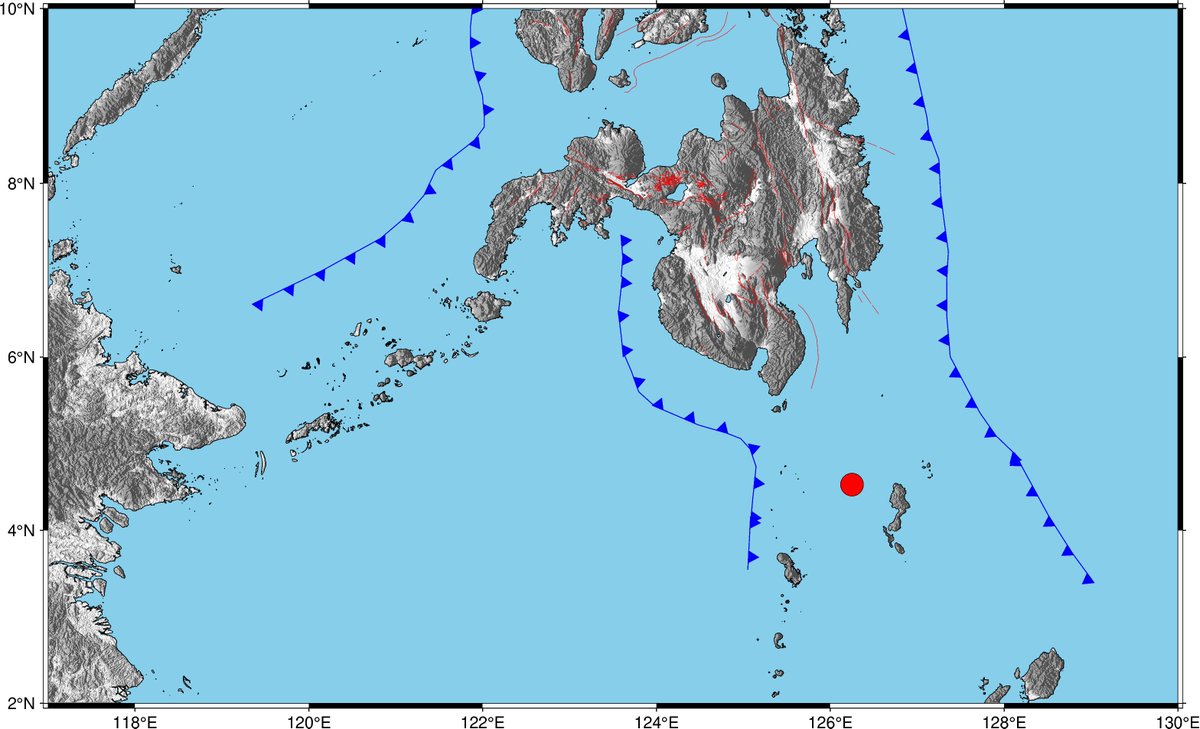 phivolcs_dost's tweet image. #EarthquakePH #EarthquakeDavaoOccidental
Earthquake Information No.1
Date and Time: 14 July 2024 - 12:12 AM
Magnitude = 5.0
Depth = 010 km
Location = 04.53°N, 126.25°E - 134 km S 43° E of Sarangani (Davao Occidental)

earthquake.phivolcs.dost.gov.ph/2024_Earthquak…