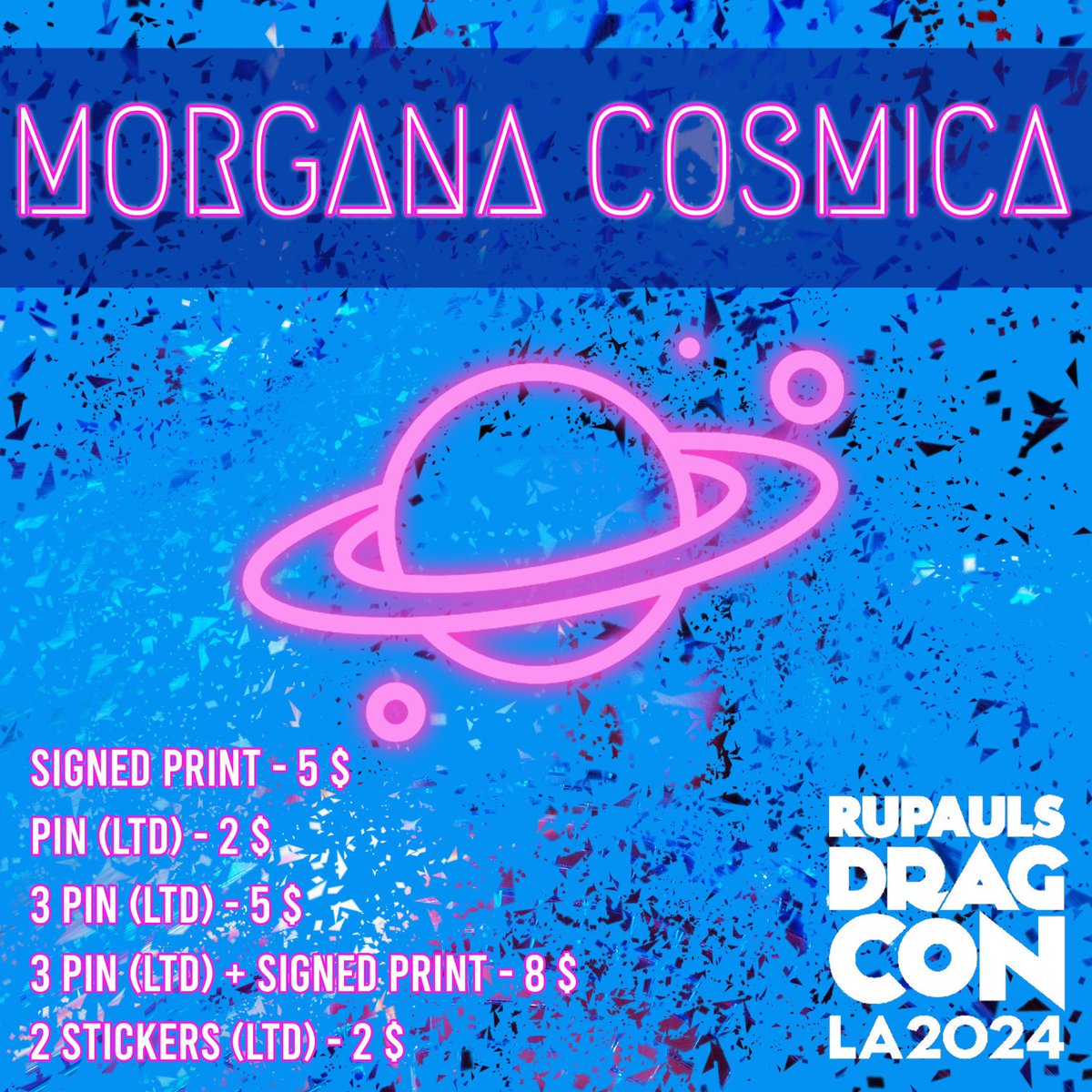 🪐 LET’S MAKE IT COSMIC!! 🪐I’m coming to @rupaulsdragcon LA

Drag Race Universe Booth on Saturday

🎟️ #DragCon LA tickets on sale at rupaulsdragcon.com
🗓️ July 19 &amp; 20
📍 L.A. Convention Center