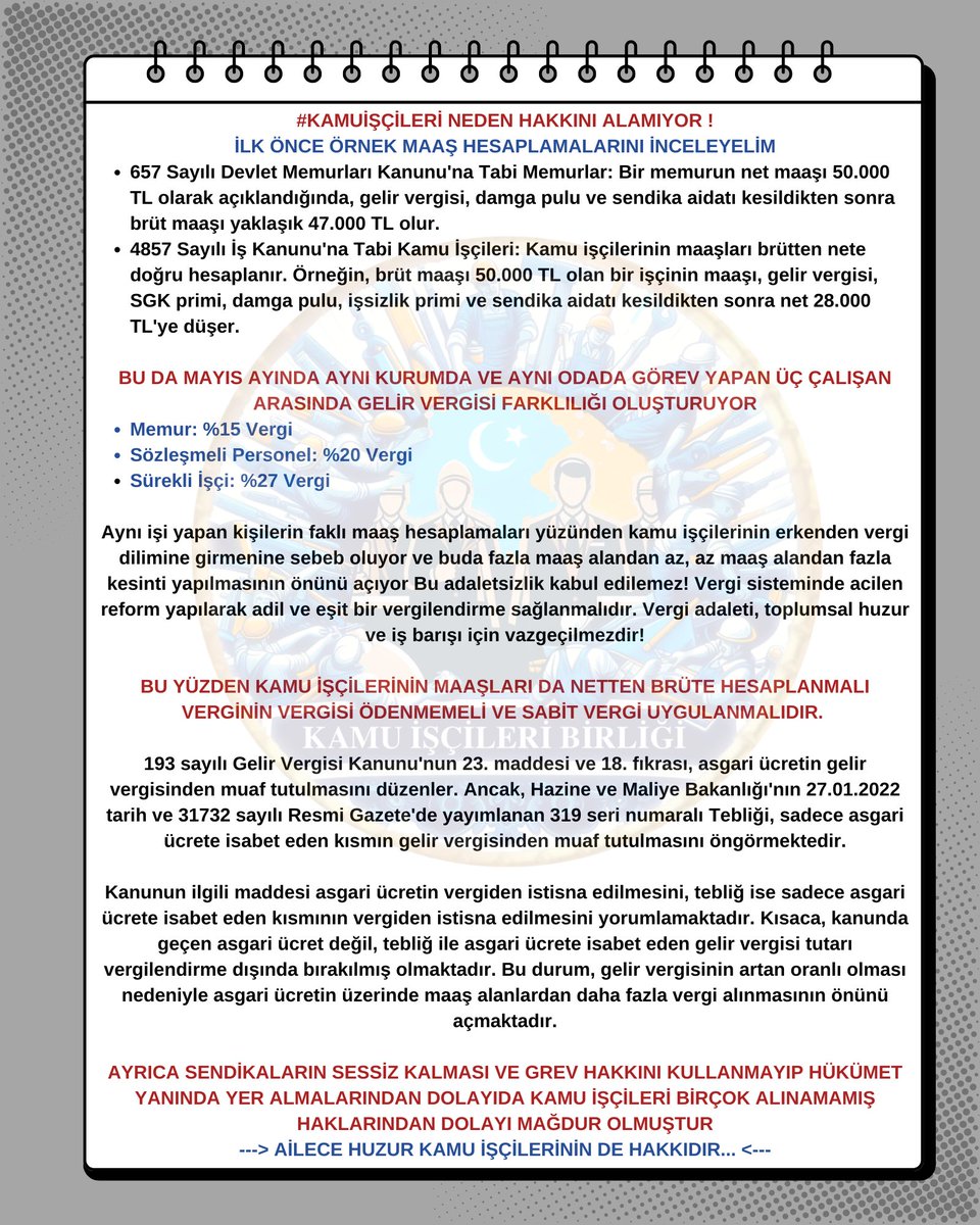 İŞÇİLER ARTIK GERÇEK HAKLARINI İSTİYOR BU YÜZDEN TÜM SORUNLAR ÇÖZÜLMELİ.
<a href="/RTErdogan/">Recep Tayyip Erdoğan</a> <a href="/isikhanvedat/">Prof. Dr. Vedat Işıkhan</a> <a href="/eczozgurozel/">Özgür Özel</a> <a href="/turkiskonf/">TÜRK-İŞ</a> <a href="/hakiskonf/">HAKİŞ KONFEDERASYONU</a> <a href="/diskinsesi/">DİSK</a> <a href="/nowhaber/">NOW HABER</a> <a href="/fatihportakal/">fatih portakal</a> <a href="/KucukkayaIsmail/">Ismail Kucukkaya</a> <a href="/ekremacikel/">Ekrem Açıkel</a> <a href="/eceuner12/">Ece Üner</a> #Kamuişçisi #Kamuişçileri #işçi