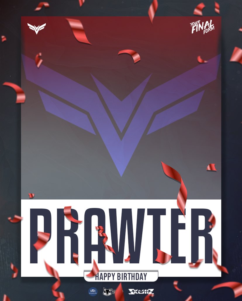 FinalFormEnt's tweet photo. We’d like to give a BIG birthday shout out to our creator, @Prawter!
He’ll be live early this afternoon to celebrate. Go show him some love💙
🔗: https://t.co/qTjCTuzNil
#YourFinalForm | #FinalFormCreator https://t.co/z58zIsI2O1