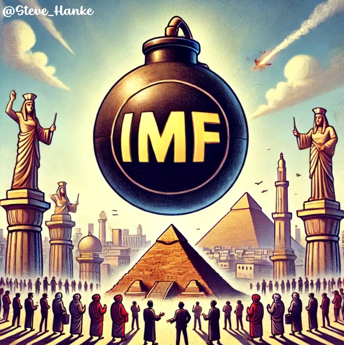 steve_hanke's tweet photo. #EgyptWatch🇪🇬:

The IMF is set to discuss its 3RD review of Egypt's $8 BILLION loan program.

As Harvard Prof. Robert Barro observes, "THE IMF DOESN'T PUT OUT FIRES, IT STARTS THEM." https://t.co/S9qvtHDUQn