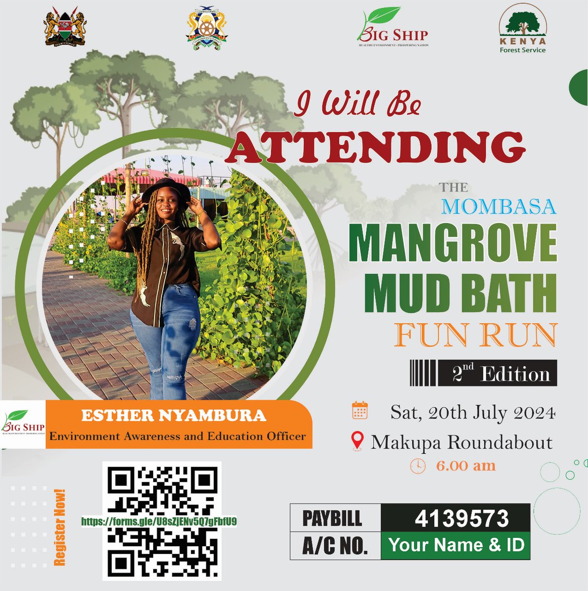 Ms_N_Irungu's tweet photo. Yaaaas🎉
Finally I can run for love not from it. Love for nature🌿🍃
Sato huna form? Join us as we run for the love of nature and specifically for our vital mangrove ecosystem 🌱
Utaanguka nayo?
Uskose☺
#MangroveFunRun2024
#MangroveFunRun
#Run4Mangroves
#WorldMangroveDay2024 https://t.co/yhQ0AwgzYJ