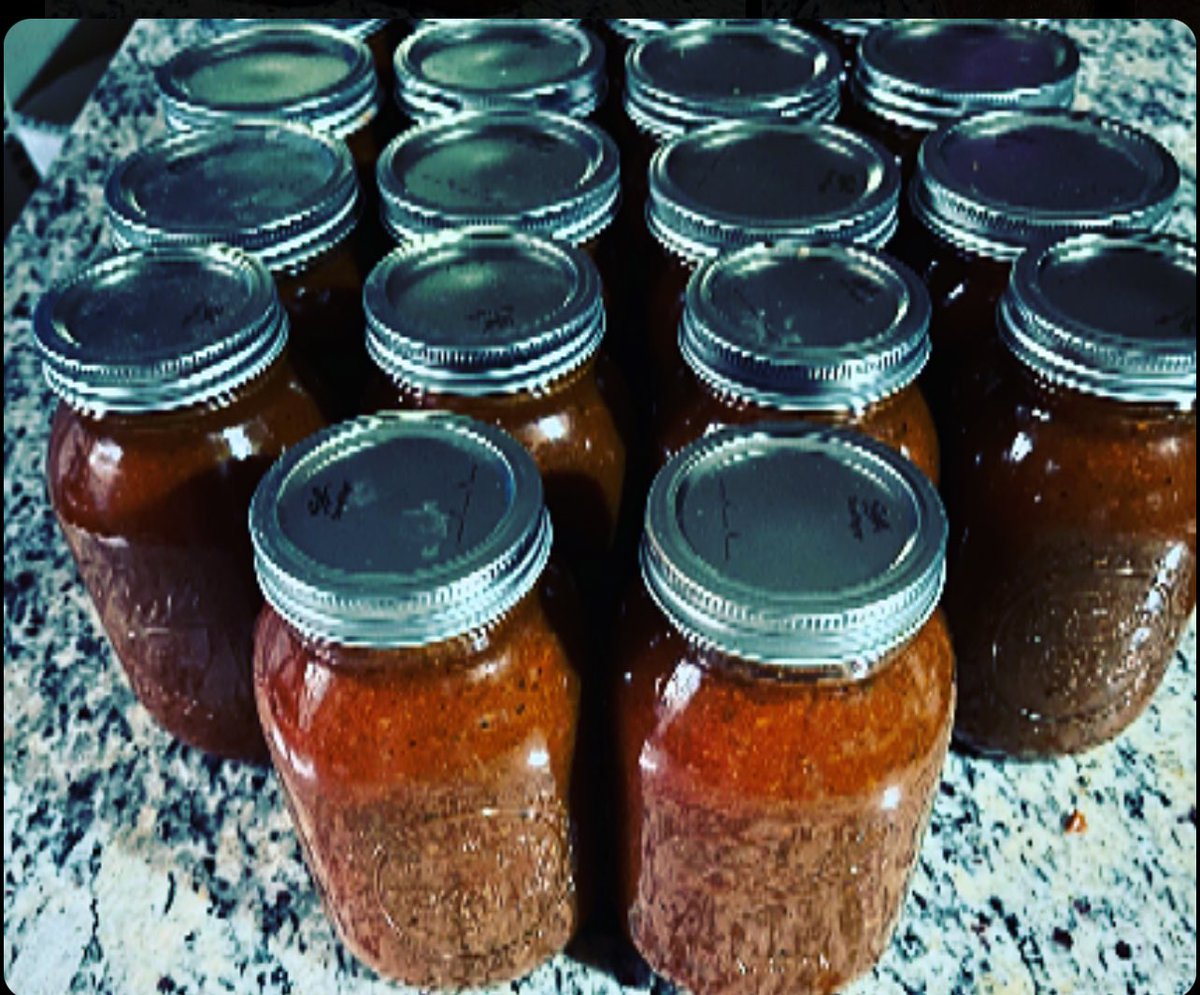 ChefGG76's tweet photo. 200 pounds of peaches were given to me earlier this week…Not one was wasted! 🧑🏽‍🍳
My kitchen looks like a market. 🍑

Peach BBQ Sauce
Peach Preserves &amp; Marmalade 
Pies &amp; Cobblers https://t.co/VEeY6BME3C