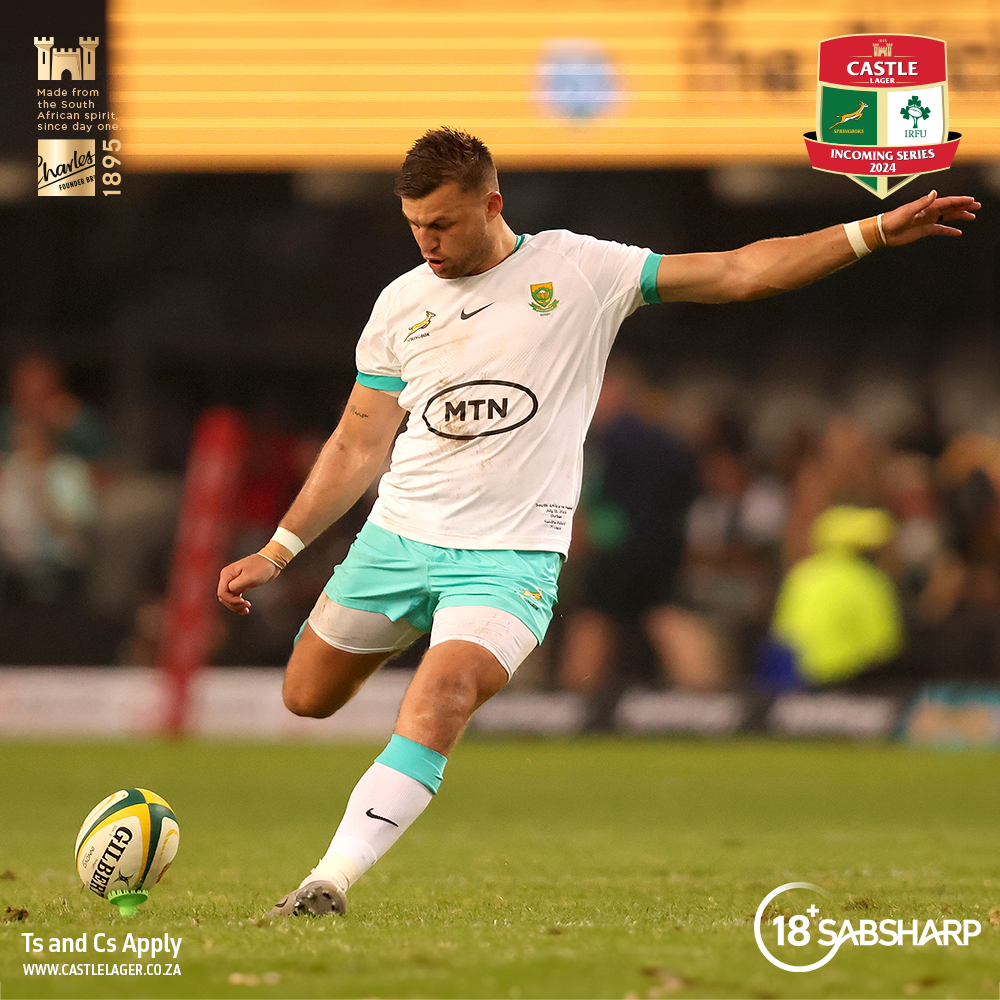 CastleLagerSA's tweet photo. Pollard makes it 5 for 5 from the tee! ๐ฅ Reply with ๐ using #CastleIncomingSeries, and we could kicks Cold Castles into your DMs! ๐ป #RSAvIRE https://t.co/O4RTUbJ9or