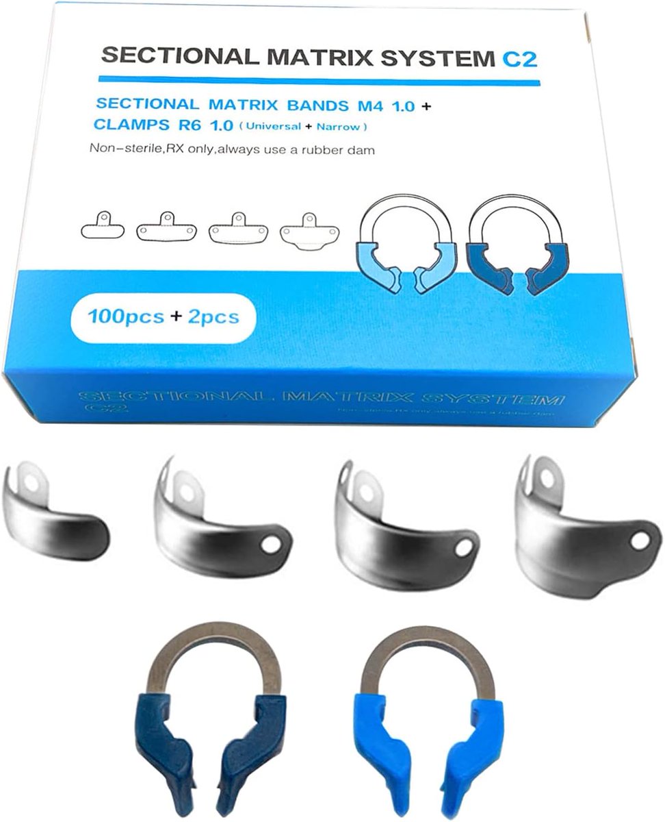 OviDentalGo's tweet photo. ๐ Sectional Matrix System - $89.99 https://t.co/z7crSWsfsb
* 100Pcs Matrix Bands+2Pcs clamp (Narrow+Universal)
โบ 100pcs Matrix Bands (20pcs 3.5mm+30pcs 4.5mm+30pcs 5.5mm+20pcs 6.5mm)
#SectionalMatrixSystem #MatrixBands #Amazon #Ovidental