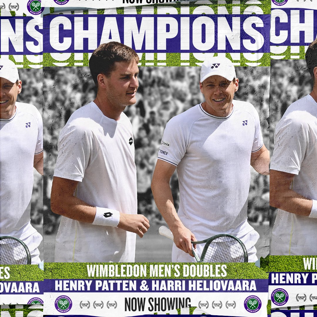 Not_Esportivas's tweet photo. ATP!
Parabéns aos duplistas campeões, o britânico Henry Patten (🇬🇧) e o finlandês @harriheliovaara (🇫🇮) que conquistaram o primeiro título de @Wimbledon, o terceiro título no ano e na carreira juntos.
#Wimbledon #Wimbledon2024 #Tennis #ThisIsTennis #HenryPatten #HarriHeliovaara https://t.co/VZ2CBs2Szl