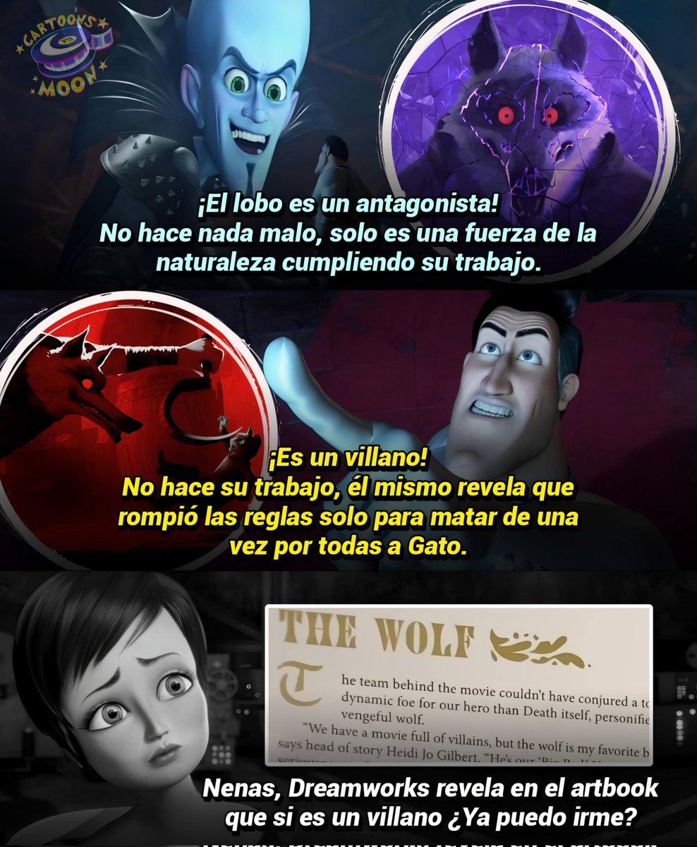 CartoonsOTMoon's tweet photo. Todavía existe un gran debate en internet acerca de El Gato con Botas 2:

¿Era La Muerte un villano o un antagonista en la película?

Pues en el libro de arte, el equipo creativo revela que sí es un villano. https://t.co/kOA2LStQtI