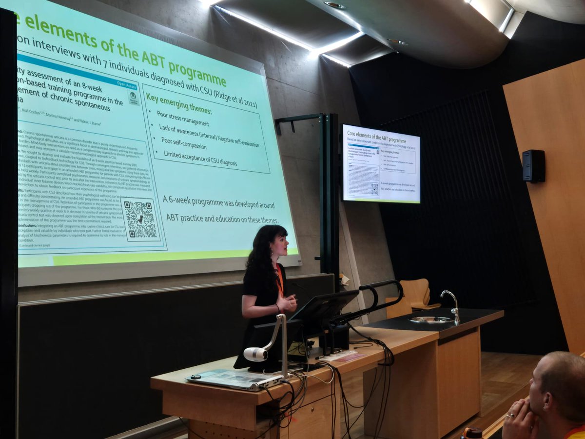 jen_donelly's tweet photo. Fantastic 2nd day at the #ECPP2024 in Austria presenting research from the @RCSI_PosHealth in collaboration with Immunology clinic at ST James's Hospital in Dublin to improve wellbeing outcomes for people with #CSU https://t.co/HvaQ3RIpdf