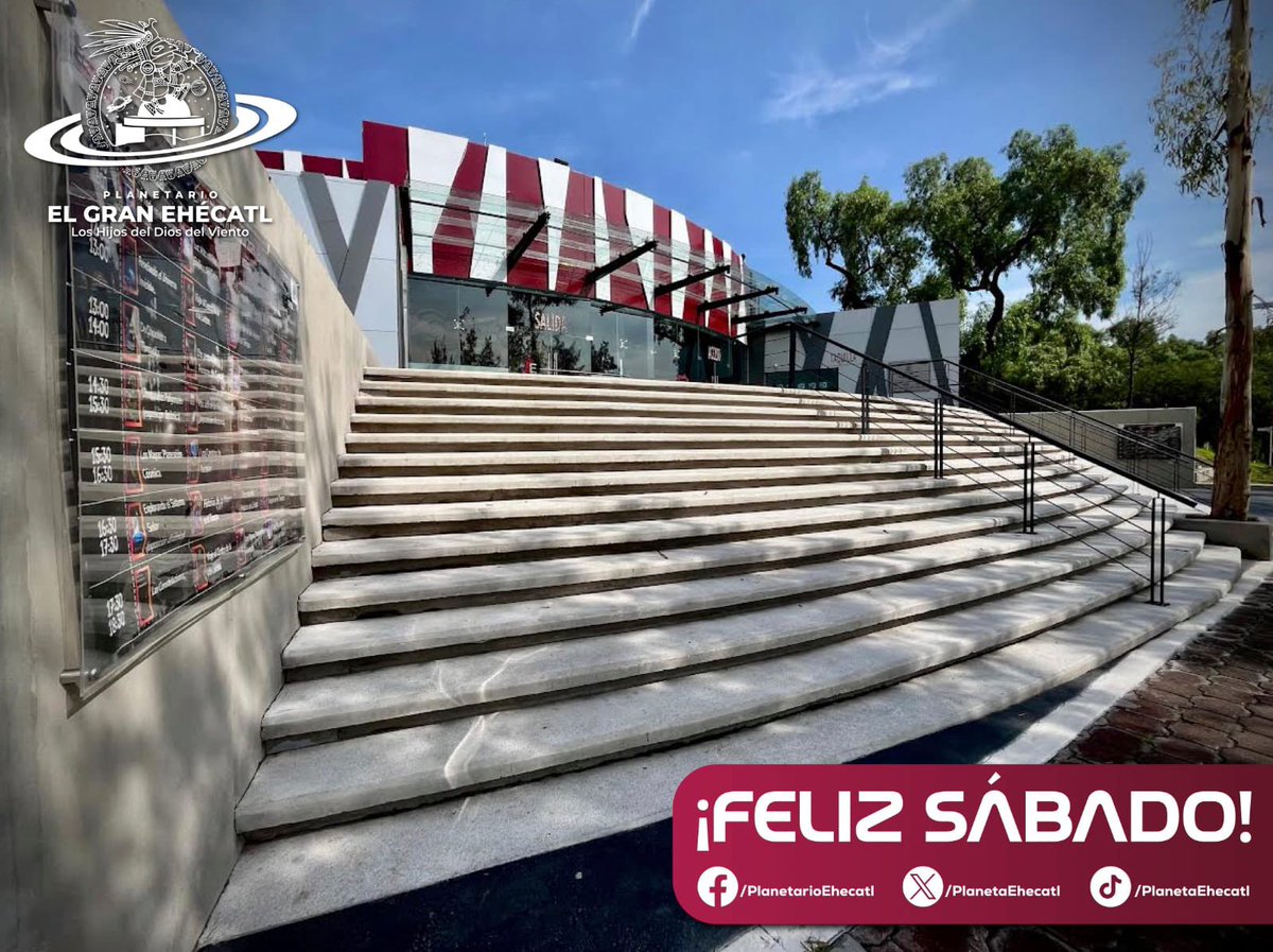 PlanetaEhecatl's tweet photo. ¡#FelizSábado! El planetario de #Ecatepec te espera hasta las 17:00 horas con distintas funciones en el domo digital. 🪐✨ https://t.co/AlzNjYjWiA