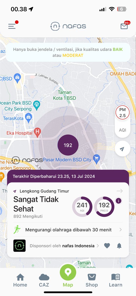 piotrj's tweet photo. WHAT THE F……. TANGSEL 

Kok bisa ya polusi sampai ungu2 dimana2? 

Ada yang 43x di atas guideline paparan tahunan WHO. 

Siapa yang mau jadi walikota TangSel, lihat aja data ini 👀

#prayfortangsel 

Data dari @nafasidn https://t.co/NKkIlnYtLY