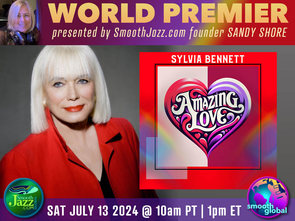 sandyshore's tweet photo. Here we go!  Coming up at 10AM Pacific Time, the Exclusive World Premier of AMAZING LOVE, the latest from Grammy-nominated singer/songwriter @sylviabennett on @SmoothJazzRadio! Tune-in on the website media player or download the awesome Smooth Global mobile app for free! 🎧🎙️ https://t.co/pfpvMBW2P5