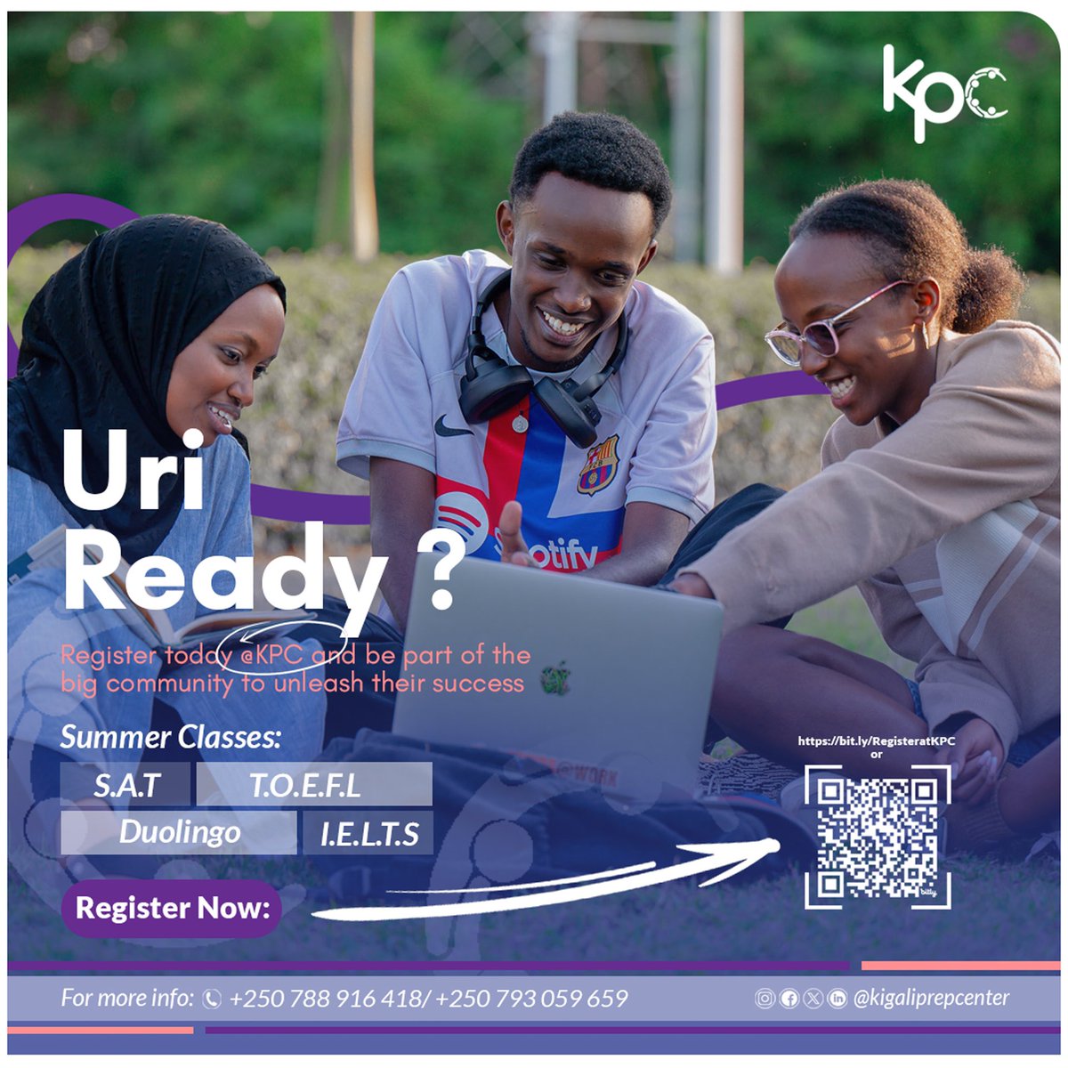 KigaliPrepCentr's tweet photo. Get Ready! Start your journey to your dream college today by registering at KPC. Join a vibrant community of achievers and unlock your potential for success.

#atkpc #satprep #duolingoprep #ieltsprep #toeflprep https://t.co/wPwP4nTZQ2