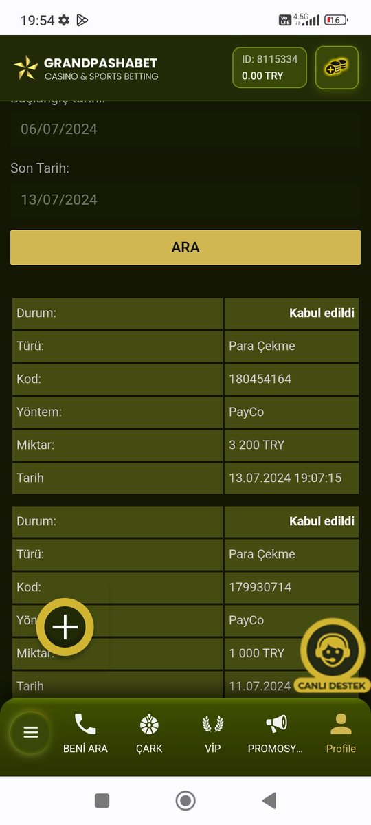 Çekimim geldi teşekkürler 
#GRANDPASSABET