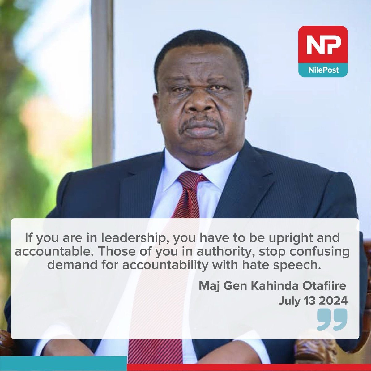 HAsiimwe1's tweet photo. Today; Maj Gen Kahinda Otafiire: If you are in leadership, you have to be upright and accountable. 

Those of you in authority, stop confusing demand for accountability with hate speech.

@kiuvarsity 

#KIU29thGrad #ExploringtheHeights https://t.co/db9VF8TvTD