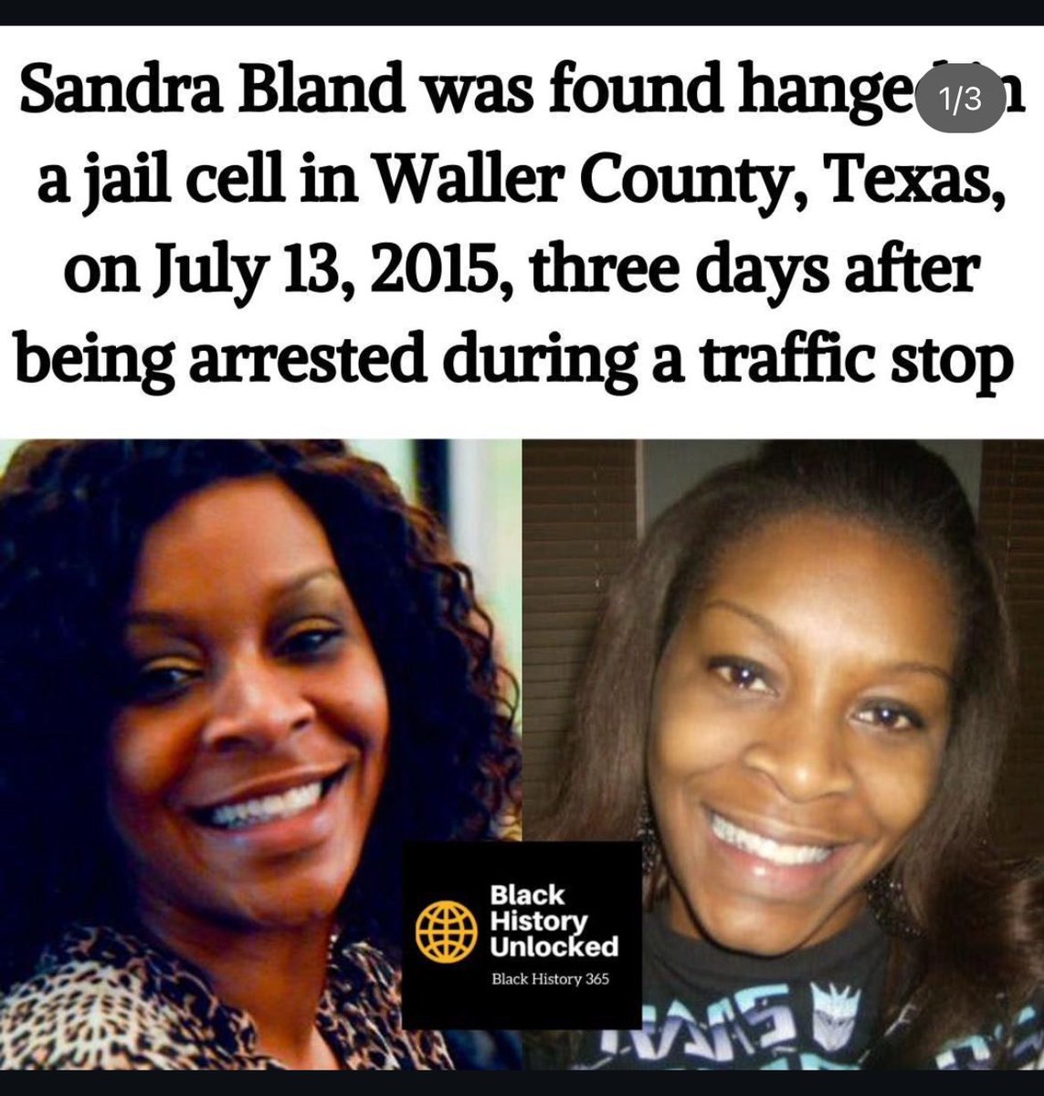 whitneybogard3's tweet photo. HBCU grad Sandra Bland was found murder in a jail cell on July 13, 2015 after being wrongfully arrested. #sayHerName #SandraBland #PVAMU #restWellQueen https://t.co/nOsB34RCip