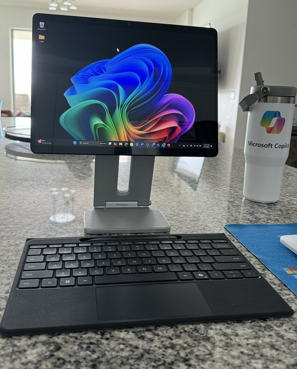 Just got my hands on the Kensington Elevated Surface Stand for my new <a href="/surface/">Microsoft Surface</a> Pro Copilot+PC. For those of us that travel or you just need to elevate your monitor this is perfect. I love how compact it gets.