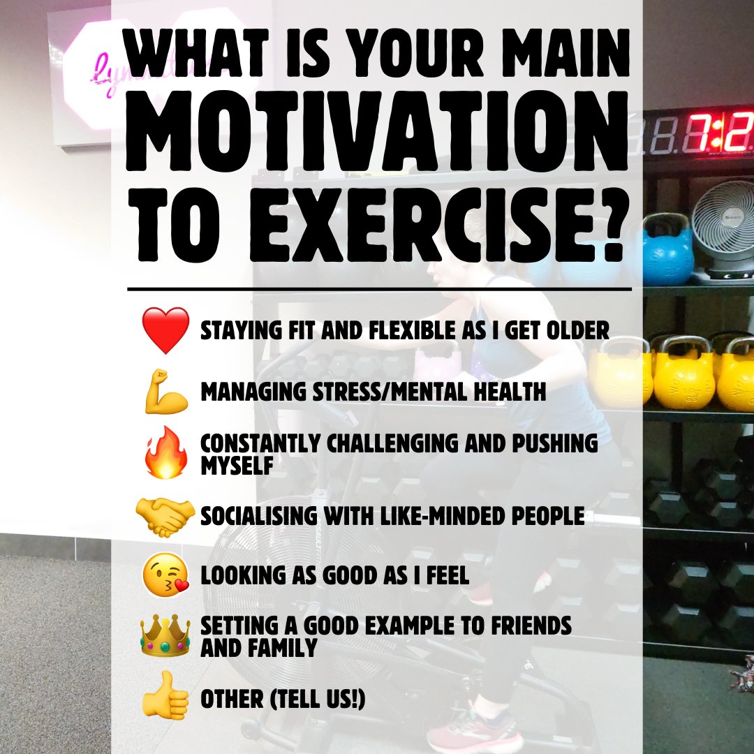 Lymmitless's tweet image. POLL TIME 🏋️‍♂️💪
What drives you to exercise? Drop your vote in the comments! #ExerciseMotivation