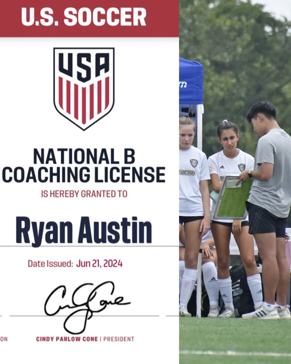 RyanAustinFC's tweet photo. 7 years ago, I got my first coaching license at age 20. The journey has been an amazing experience, and I'm excited for what's next! https://t.co/0ReqOHqCkL