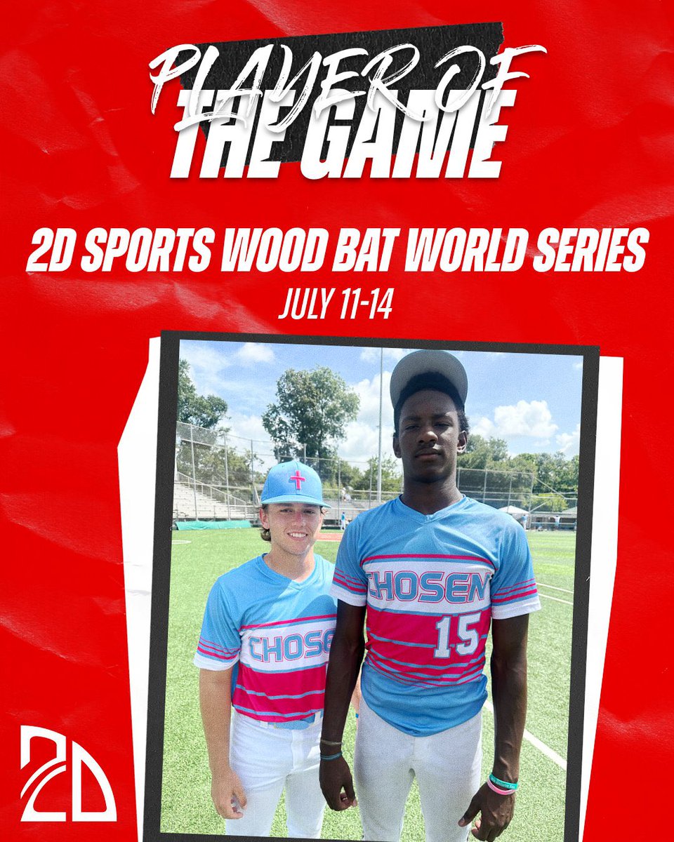 ⭐️ Player of the Game ⭐️

Titus Williams (<a href="/Titus24w_/">tituswilliams15</a>) : 3.0IP 4K 0H 
AJ Maxwell (<a href="/AJMaxwell2025/">AJ Maxwell</a>) : 4.0IP 3K
Chosen 17U

2025 | LA 
#Uncommitted #2DHitting #2D2025