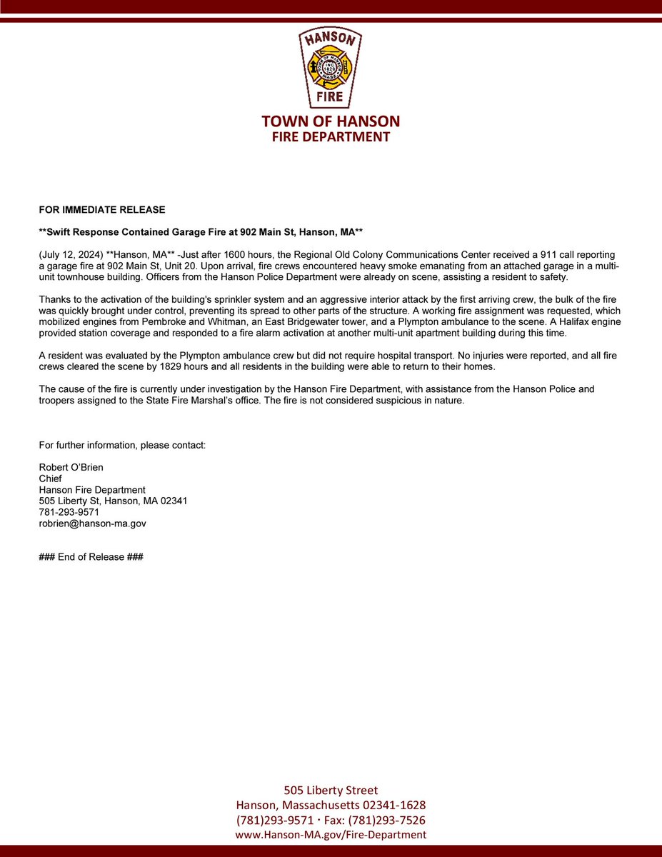 Hanson Fire tweet media