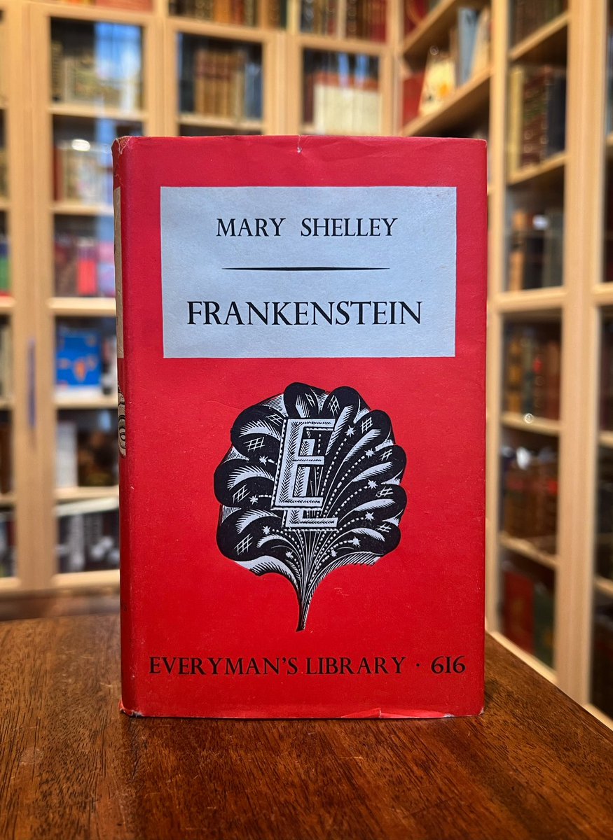HenryPordesBook's tweet photo. A wonderfully preserved copy of the Everyman’s Library edition of Mary Shelley’s ‘Frankenstein’, dating from 1951 🔩⚡️currently on display in our window at 72 Charing Cross Road - pay us a visit or DM to enquire
#frankenstein #maryshelley #everymanslibrary #henrypordesbooks https://t.co/5SibPaZMik