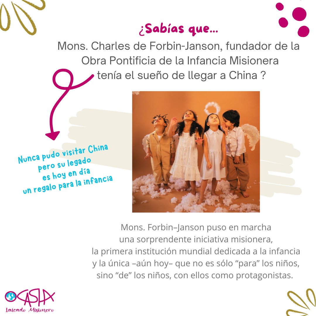Hoy nuestro homenaje para Mons. Forbin-Janson,
el fundador de Infancia Misionera que soñó
con llegar a China.

#Misiones #Misioneros #OMP