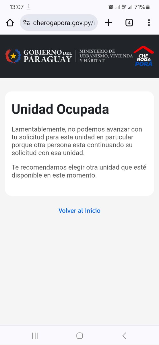 dexterpy's tweet photo. @muvhpy  el sitio de Che Roga Pora funciona bien?? 

En todo lo que pruebo me sale unidad ocupada, por más que la opción que elija está con menos del 50% de preventa https://t.co/KwDiWMtqtw