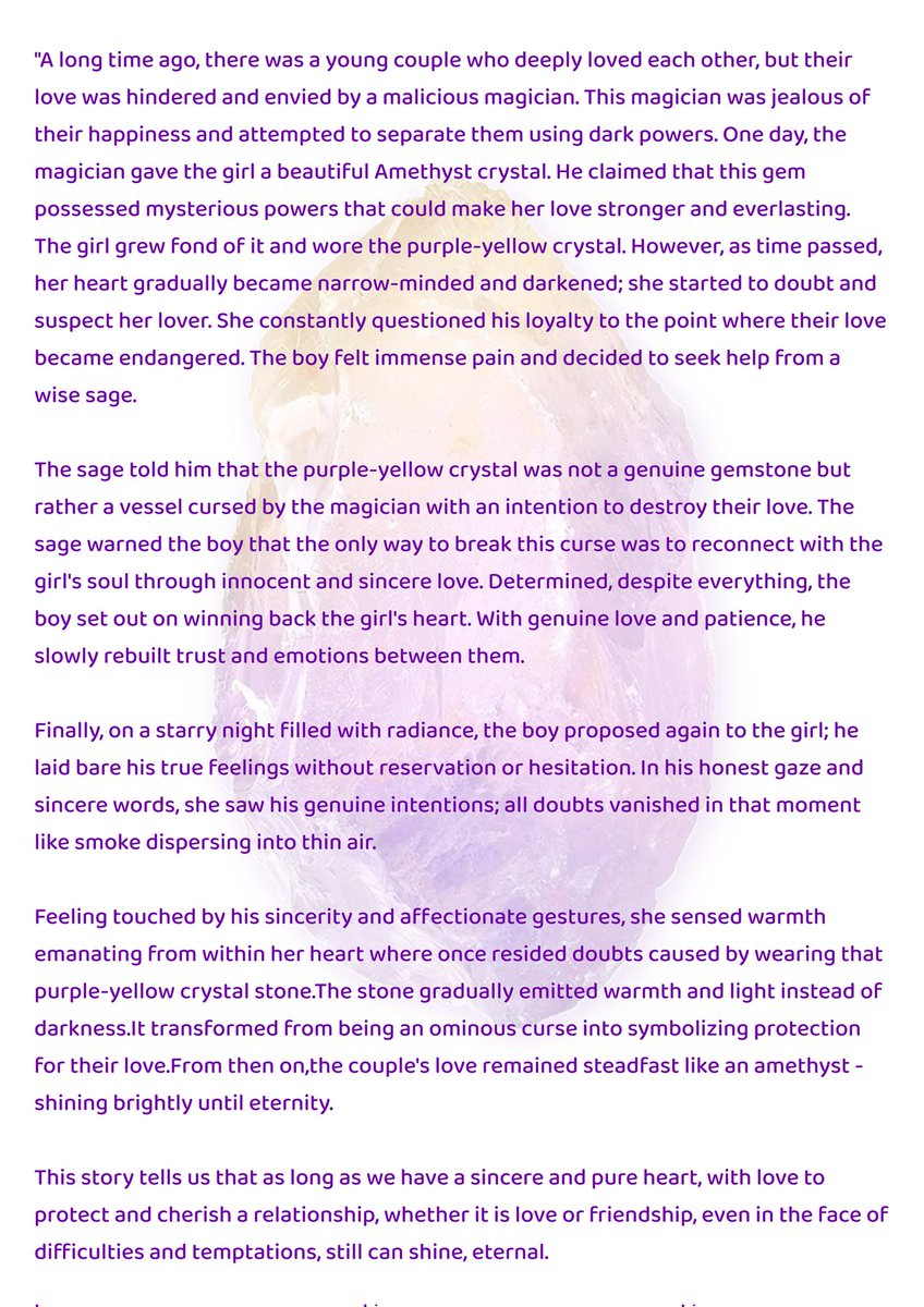 Daily crystal story 
Today I would like to share with you a little story of ametrine.
#crystal #ametrine #Story