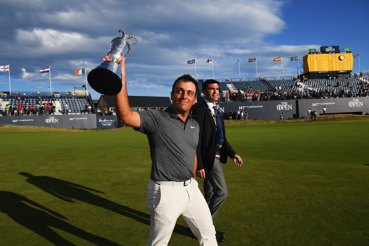 _PlayingThrough's tweet photo. The countdown continues for the final PGA Tour major championship of the year! Five years ago, Francesco Molinari battled against Tiger Woods on Sunday at Carnoustie to win by three shots! #majorcountdown #PGATour #TheOpen https://t.co/7etKJvHyid