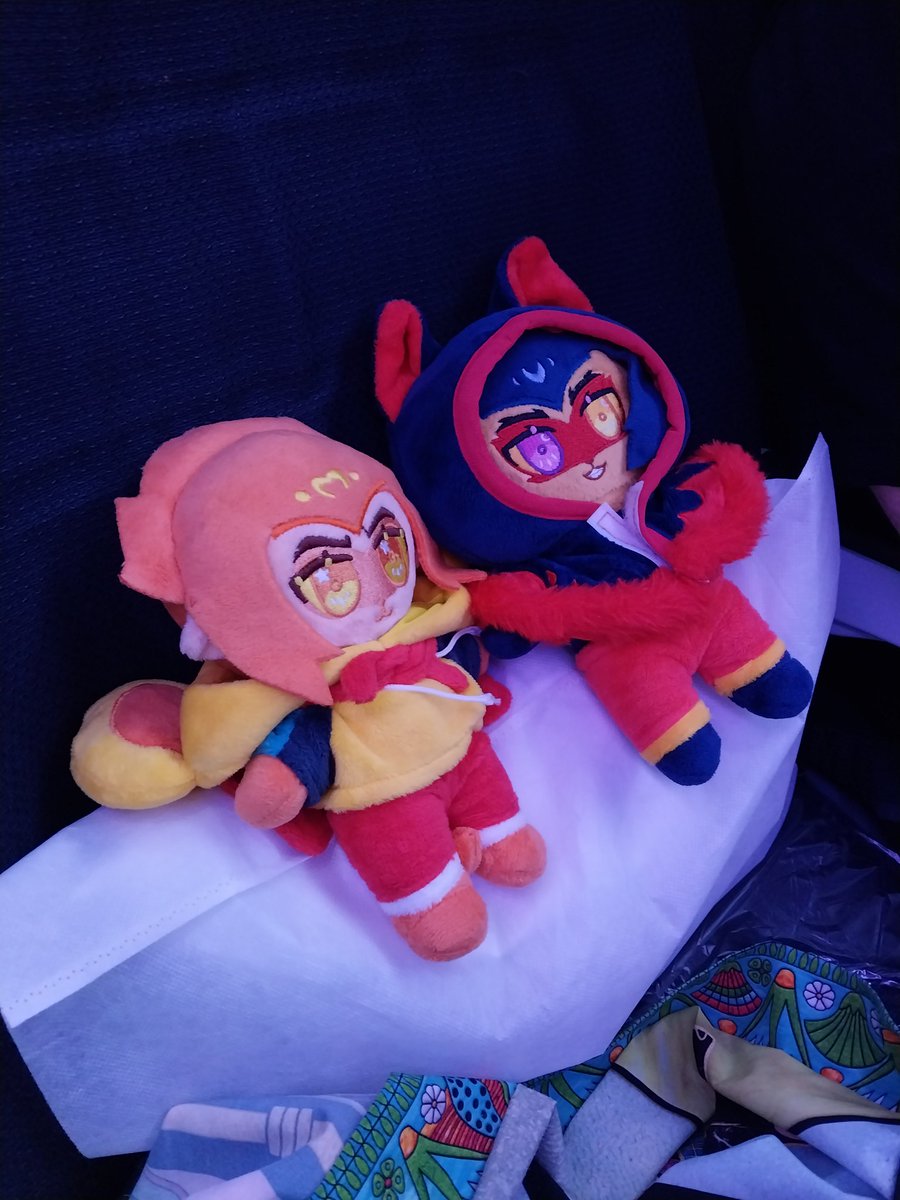 Flying back to New Zealand from Japan. We booked a skycouch to share but Wukong and Macaque be hogging most of the space!