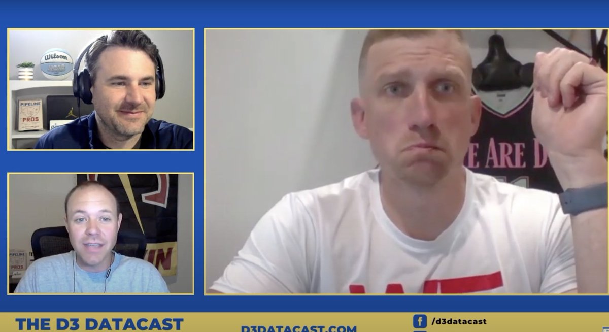 Bob Quillman (@iwuhoopscom) on Twitter photo If you're a Patreon supporter of <a href="/d3datacast/">D3 Datacast</a> like me, you're able to watch the general badassery that is <a href="/CoachRej/">Michael Rejniak</a> today.
If not, you'll have to wait.
#d3hoops If you're a Patreon supporter of <a href="/d3datacast/">D3 Datacast</a> like me, you're able to watch the general badassery that is <a href="/CoachRej/">Michael Rejniak</a> today.
If not, you'll have to wait.
#d3hoops