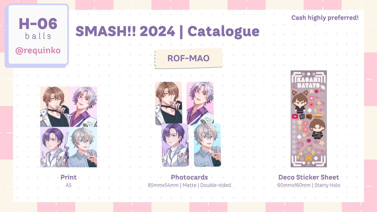 requinko's tweet photo. [ SMASH! 2024 Catalogue ]

See you this weekend!! I'll have more stuff that I couldn't (nicely) squeeze into the catalogue, so please drop by H06 to have a look 🫶

#smashcon #smashcon2024 #smashcon2024artistmarket https://t.co/BGeLHZhPJX