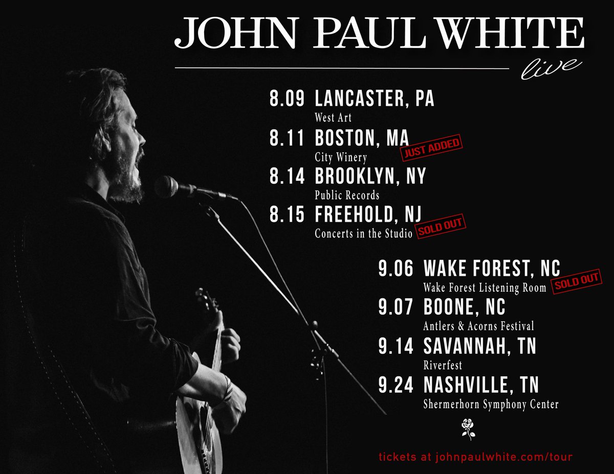 Realized it’s been a minute since we cried together, so let’s fix that. 

Tickets at johnpaulwhite.com/tour