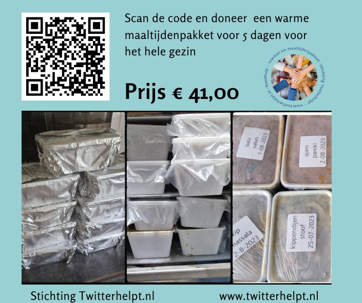 StHouVastNL's tweet image. Delen = 🫶

Wil jij stichting #TwitterHelpt  ondersteunen bij het bestrijden van de voedsel #armoede in Nederland? 

Scan dan de code van je keuze op een van de onderstaande plaatjes en doneer! 🙏

✅Één warme maaltijd 
✅Een kilo portie aan warme maaltijden
✅Avond…
