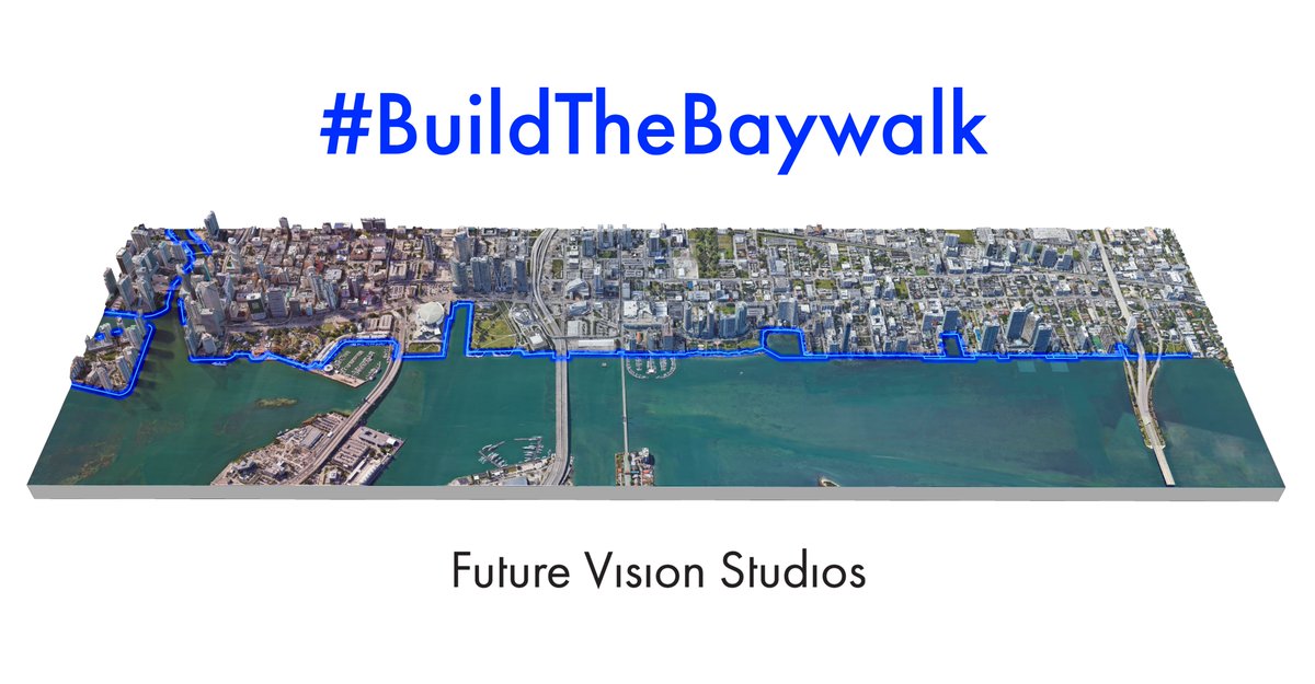 AaronDeMayo's tweet photo. A Saturday afternoon is a great time to enjoy a continuous Baywalk, going for a stroll, using it to get to a friends condo or Margaret Pace Park, walking onto the dock to board a ferry to Miami Beach, going for a swim or launching a Kayak. It is time to #BuildTheBayWalk https://t.co/XN9rmnMOXP