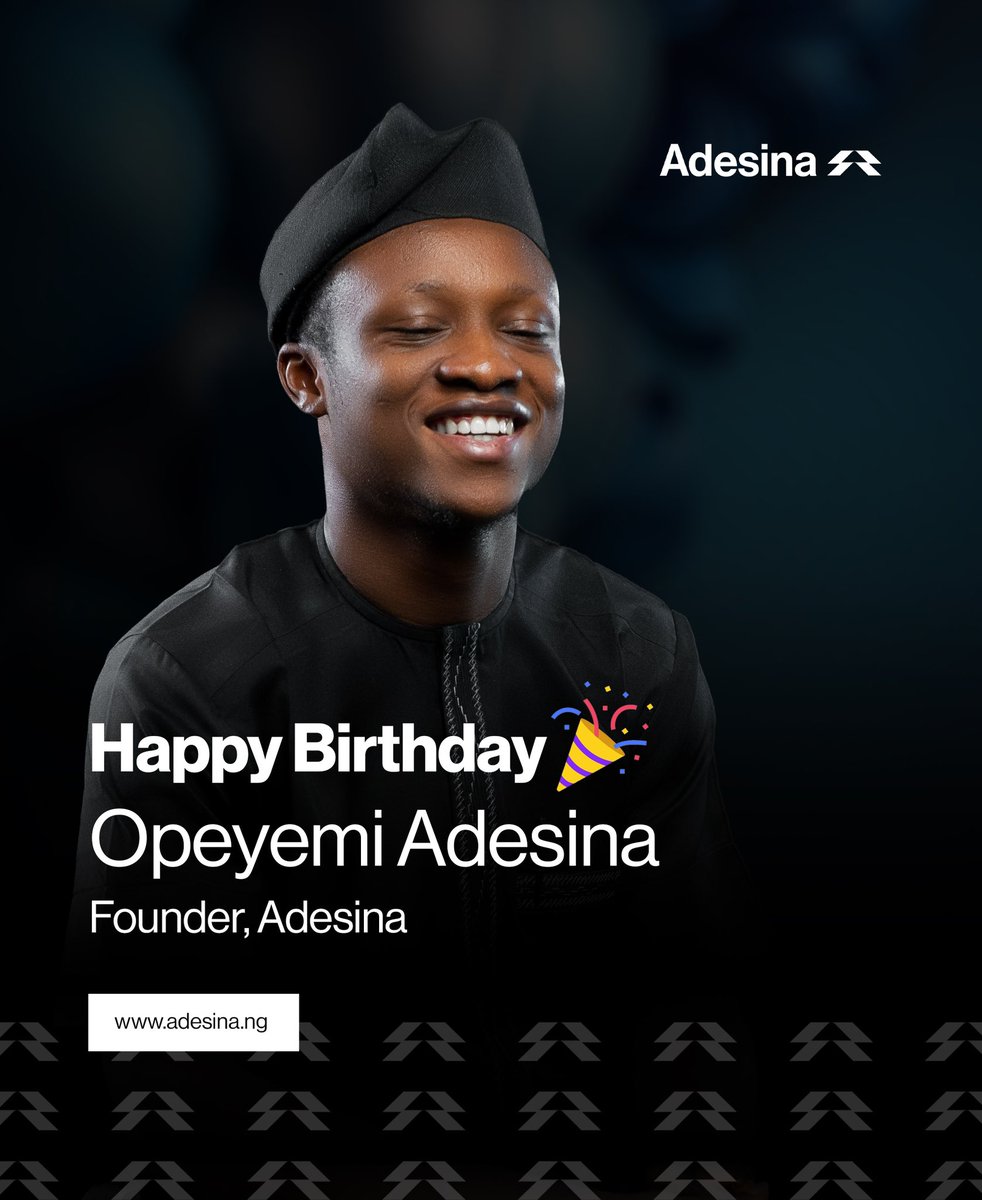 adesinaassets's tweet photo. To the best founder in the world, thank you for lighting up the dark places of investing.
From all of us at Adesina,
Happy Birthday!
#Adesina #HappyBirthday https://t.co/h4z0mhNEkO